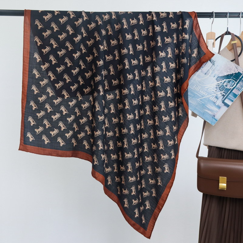 Winter Clothing Hong Kong - Zijde-wolmix sjaal Luxe designer sjaal Handgerolde